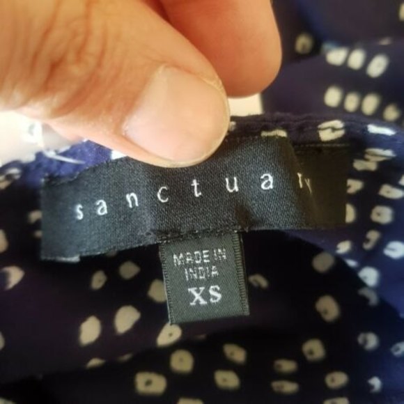 Sanctuary Romper Size XS Blue White Printed Polka Dot Short Womens Boho Colorful - Picture 8 of 12